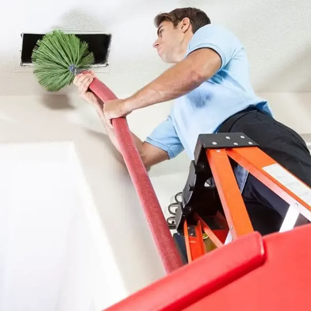 A Morgan M technician installing a home air filtration system